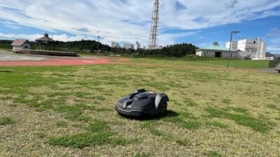 南相馬市北泉海浜総合公園：花の広場でオートモア４５０Ｘが2台稼働しています。